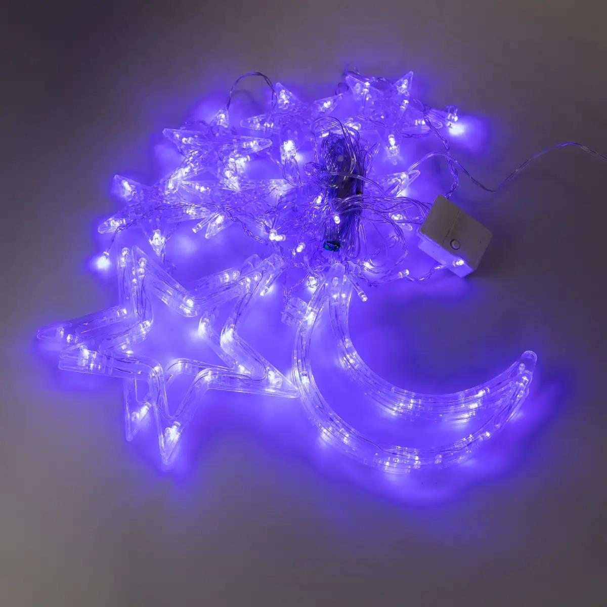 Гірлянда-штора Зірка на вікно/для фотозон 3 м Синій (5366) - фото 6