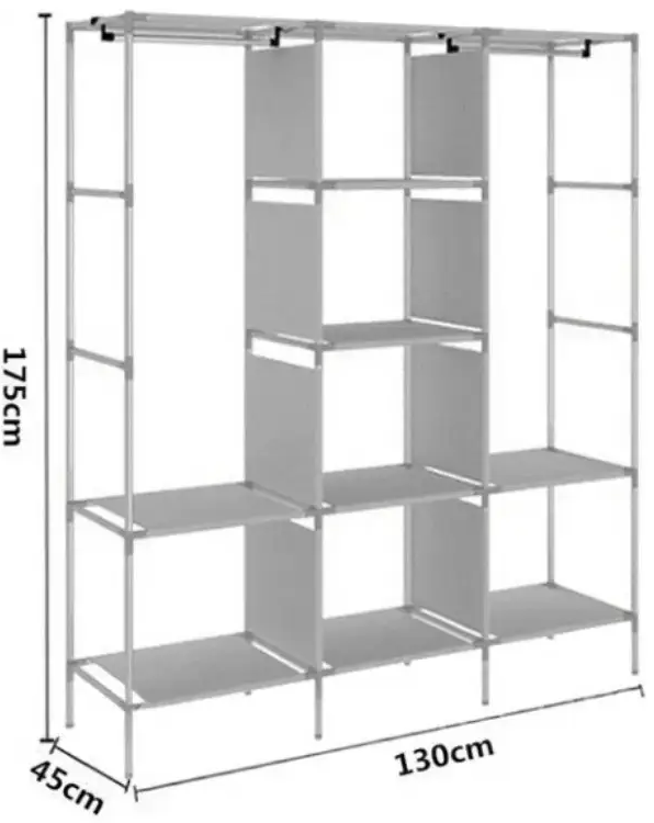 Шкаф тканевый STORAGE WARDROBE 88130 130х45х175 см Бордовый (28208500) - фото 3