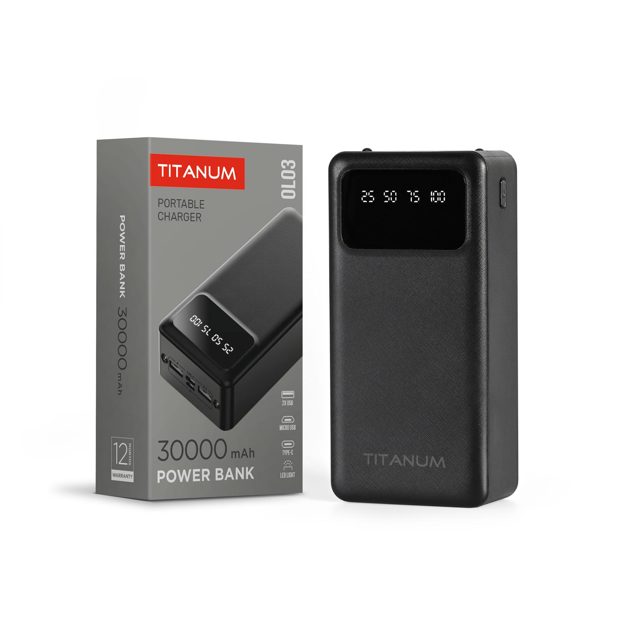 Повербанк TITANUM 30000 mAh OL03 Black (TPB-OL03-B)
