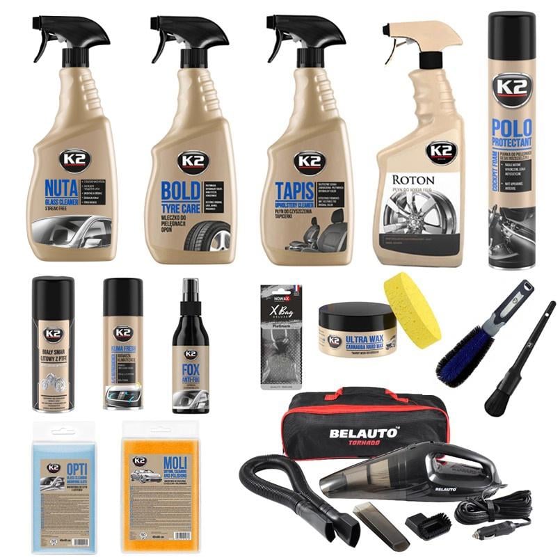 набор подарочный для водителя с автохимией K2 и пылесосом 15 ед. (na_158)