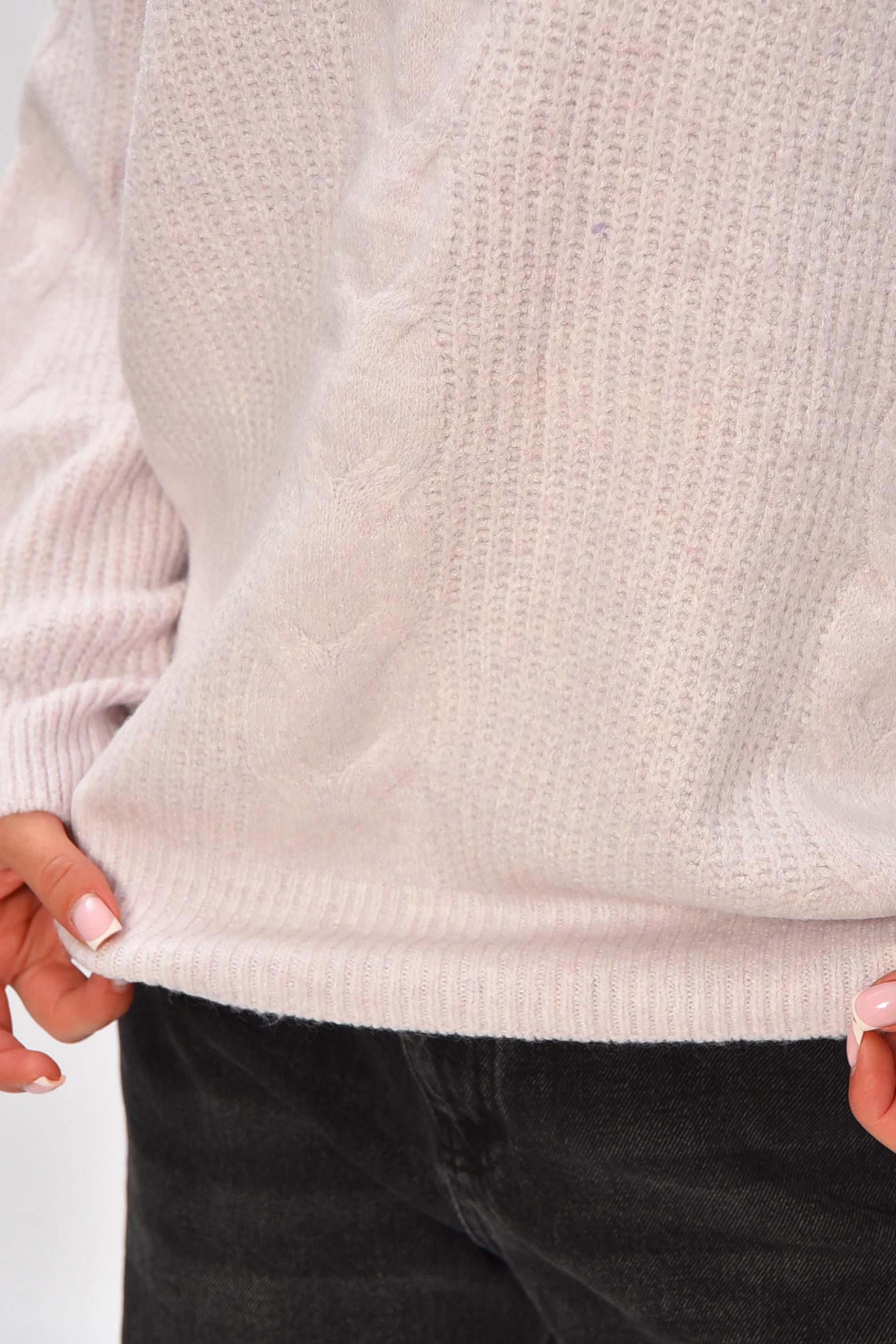 Светр жіночий 206606 однотонний M-XL Світло-бузковий (206606_!335397_44-48) - фото 4 Светр жіночий 206606 однотонний M-XL Світло-бузковий (206606_!335397_44-48) - фото 4