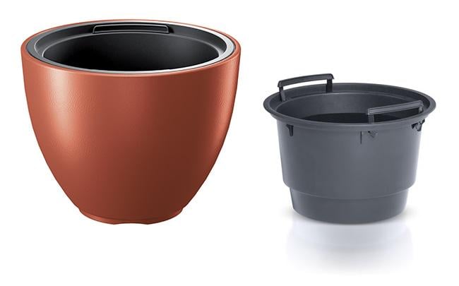 Горшок для цветов Prosperplast HEOS H-30,2 см круглый с вкладышем Медный