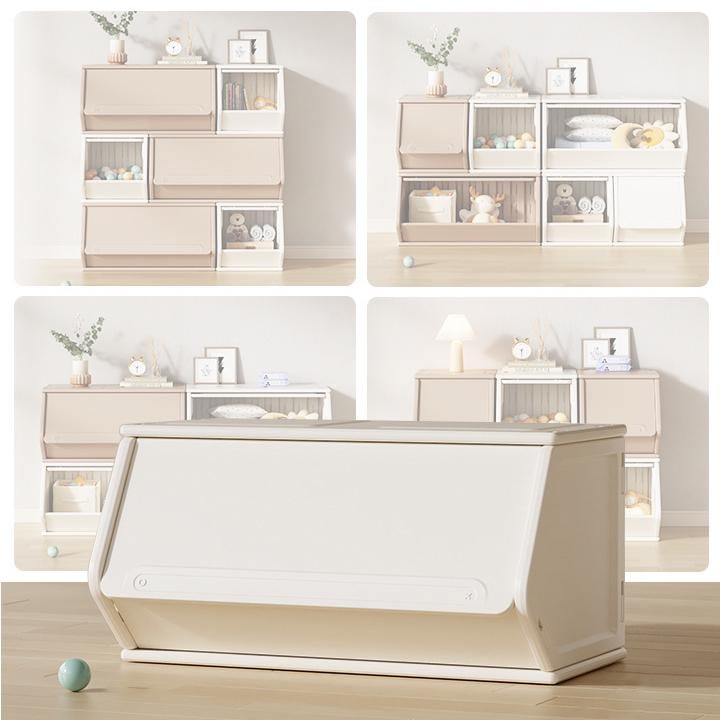 Ящик для игрушек с крышкой Lumpurini Tabita модульный M Белый (YYSC2306-W) - фото 2 Ящик для игрушек с крышкой Lumpurini Tabita модульный M Белый (YYSC2306-W) - фото 2