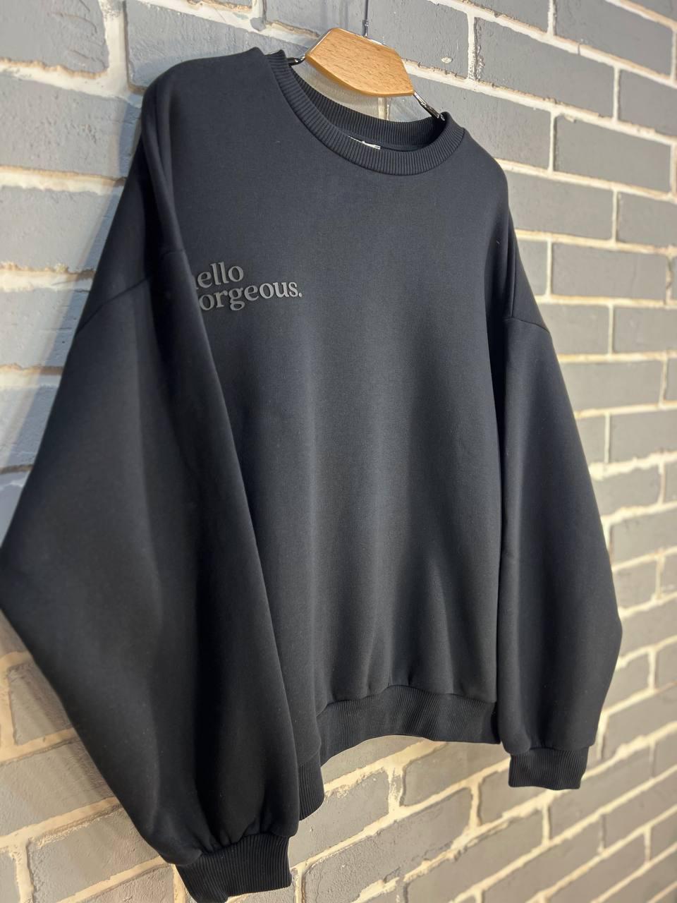 Свитшот женский PEPPER MINT 24-15 оверсайз удлиненный утепленный флис L Черный (966) - фото 5 Свитшот женский PEPPER MINT 24-15 оверсайз удлиненный утепленный флис L Черный (966) - фото 5