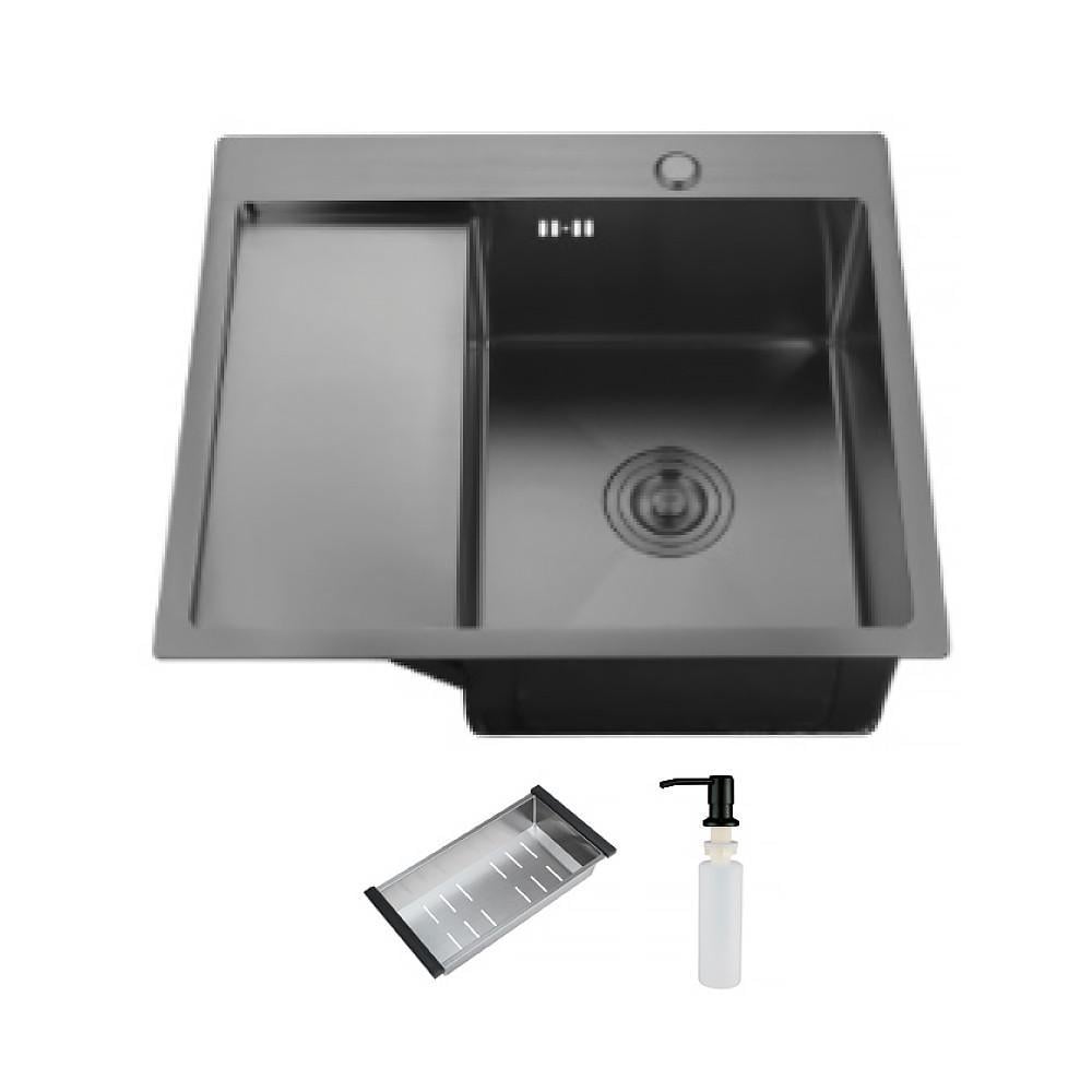 Кухонная мойка ITAL HD5851R 580x510 мм нержавеющая сталь правая Черный (2193388160) Кухонная мойка ITAL HD5851R 580x510 мм нержавеющая сталь правая Черный (2193388160)