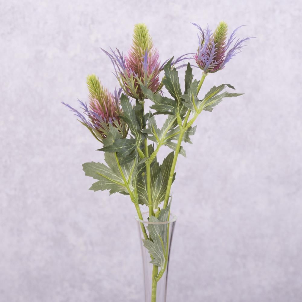 Искусственные цветы Ветка чертополох тройная Сиреневый (4406-3)