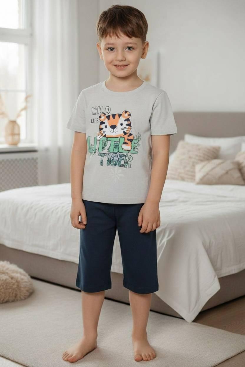 Домашний костюм-пижама для мальчика BAYKAR Little Tiger р. 3 98-104 см 3-4 года Серый (9666-167)