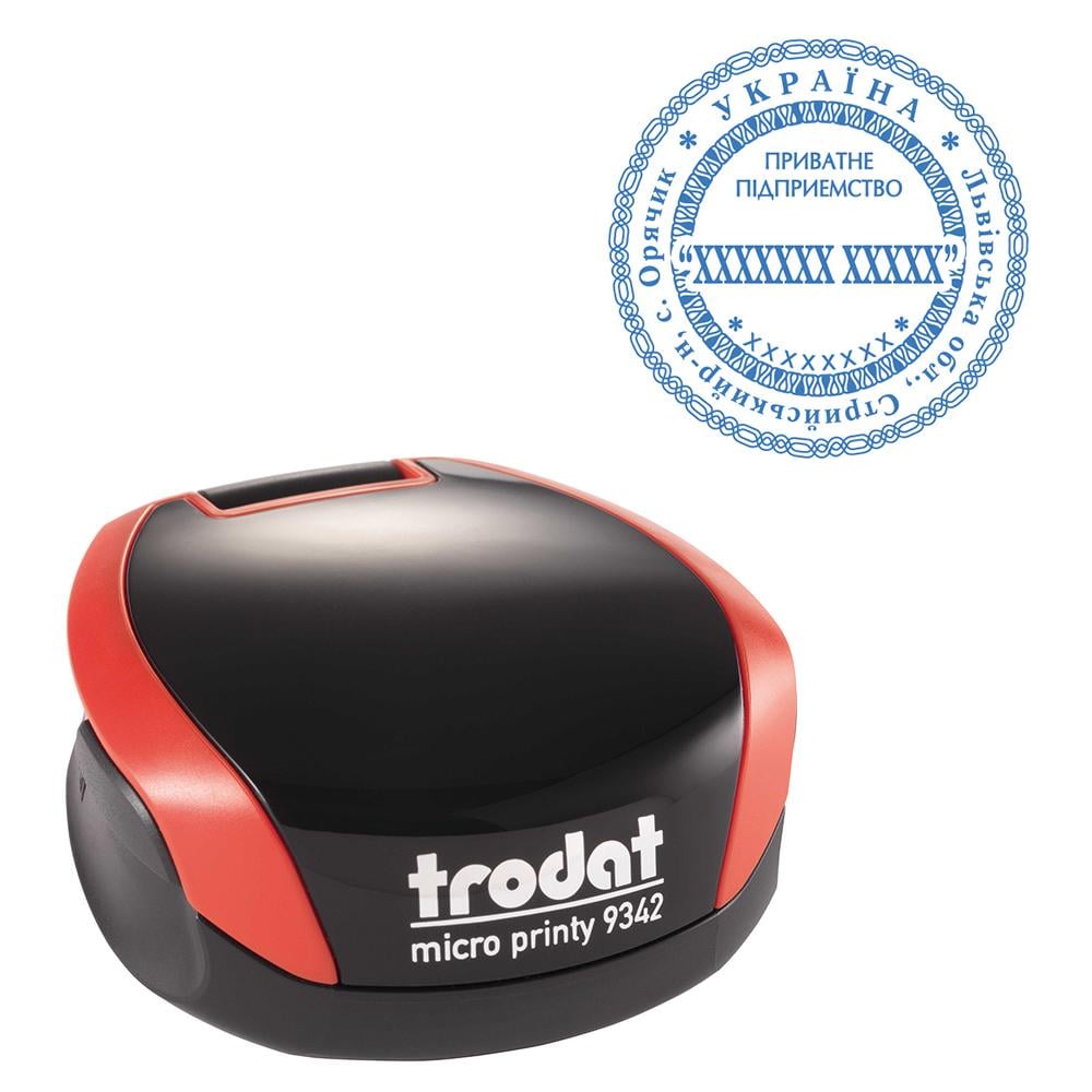 Печать организации основная TRODAT 9342 с карманной оснасткой Красный (ПП10/9342/R)