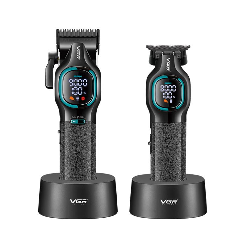 Машинка для стрижки та тример VGR V 886 S2 10 насадок LCD дисплей Black (31330742)