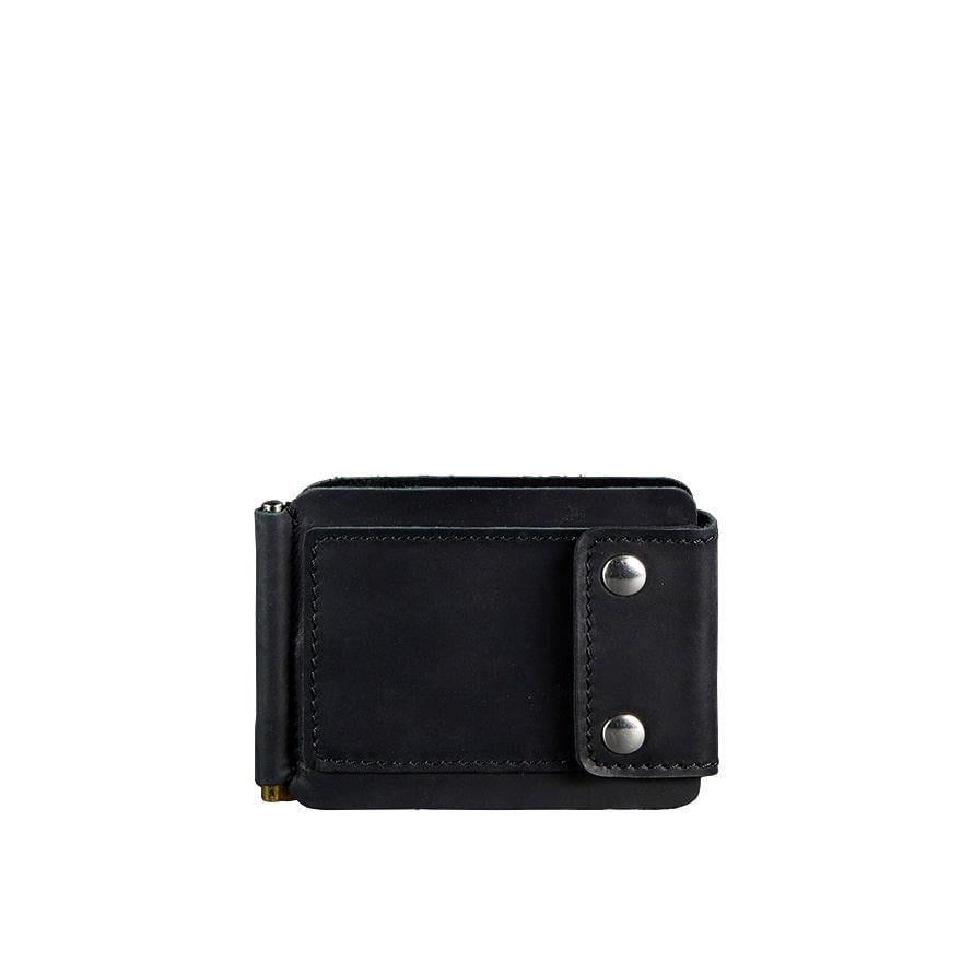 Портмоне шкіряне чоловіче BlankNote BlankNote Crazy Horse 10.0 затиск для грошей Чорний (A-026539)