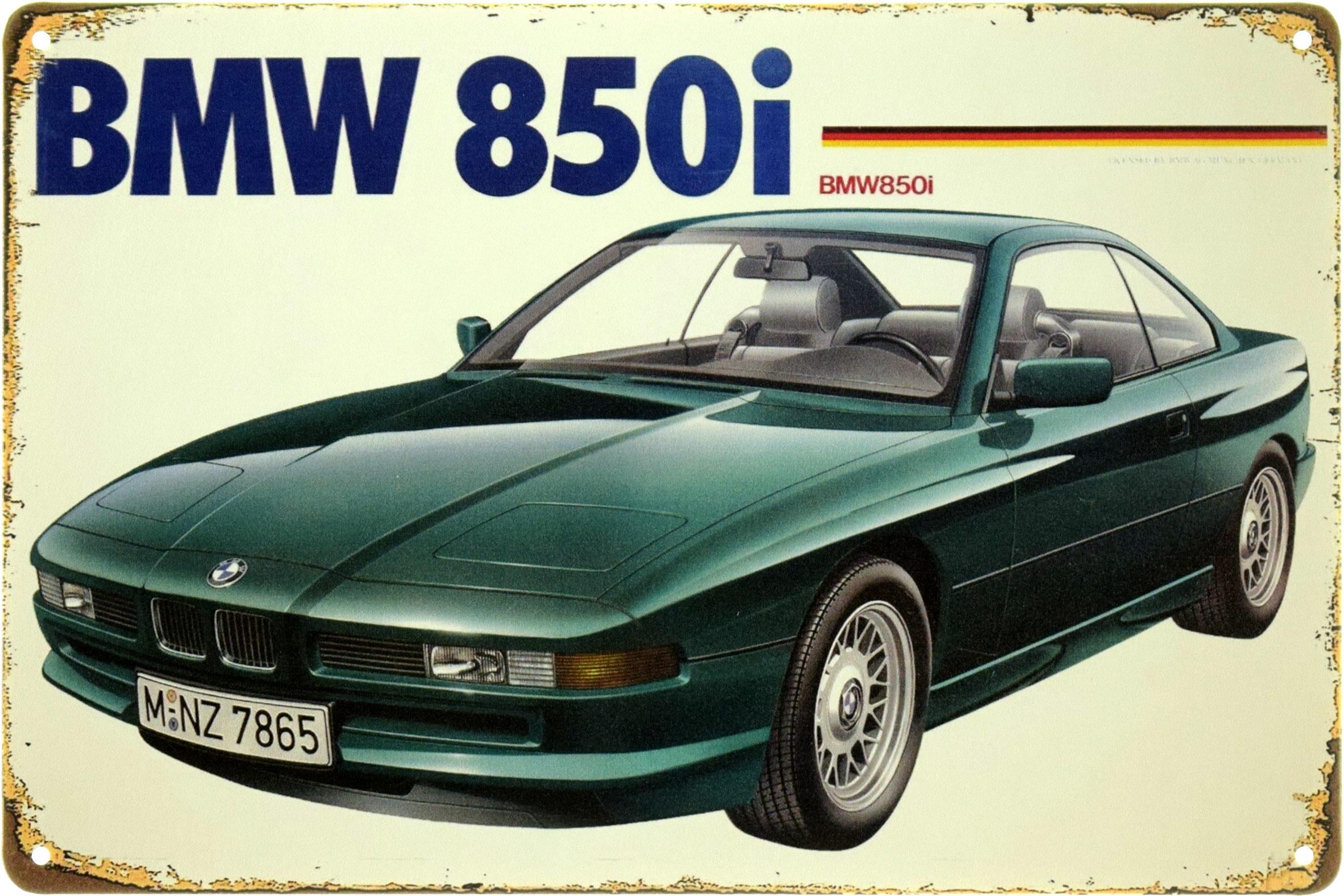 Табличка металлическая "BMW 850i" 20x30 см (ms-104078)