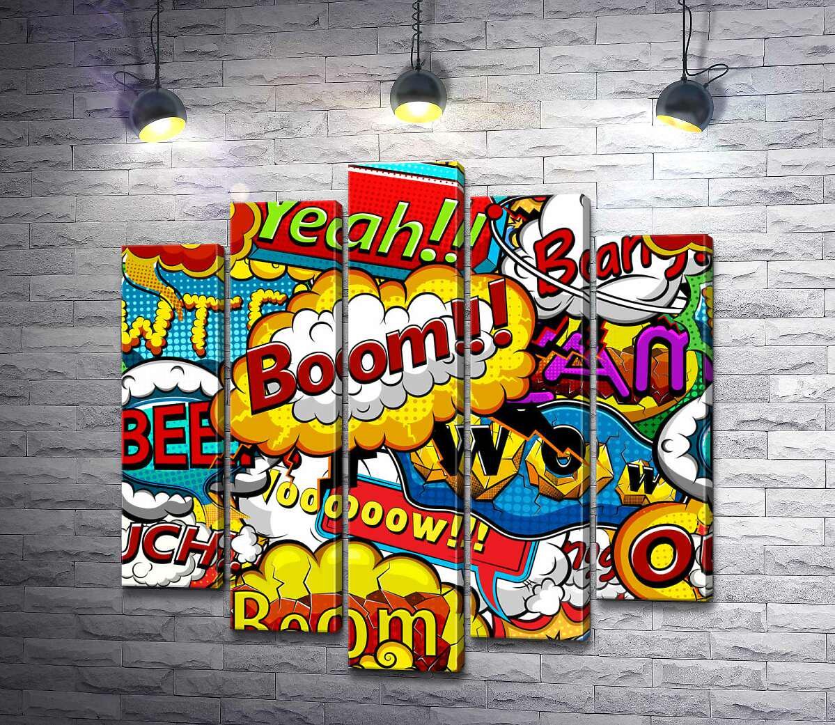 Модульная картина ArtPoster Пухнасті хмарки фраз із коміксів 100x100 см Модуль №26 (003592)
