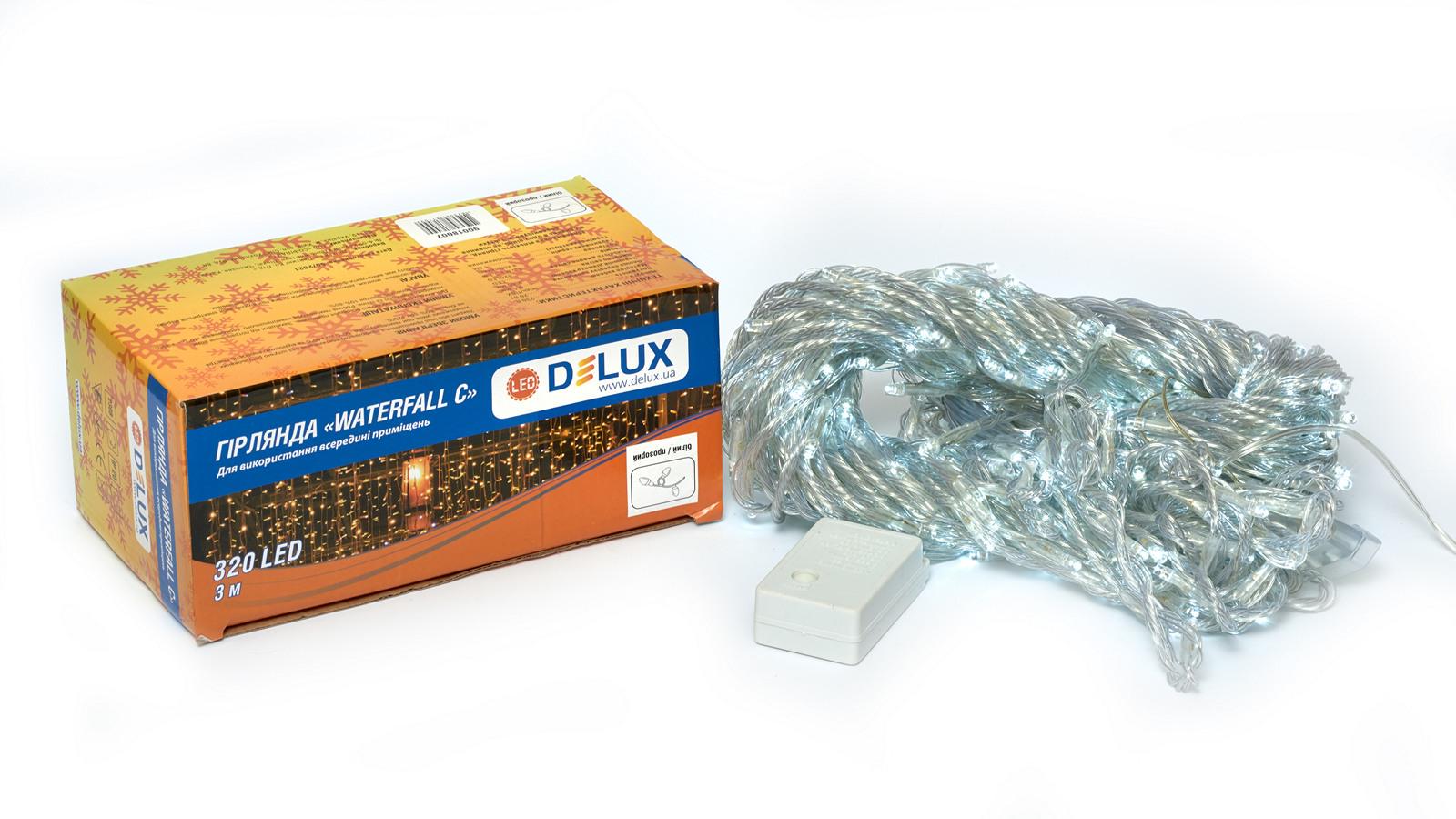 Гирлянда внутренняя Delux Waterfall 320 LED IP20 3х3 м Белый/Прозрачный (90018007)