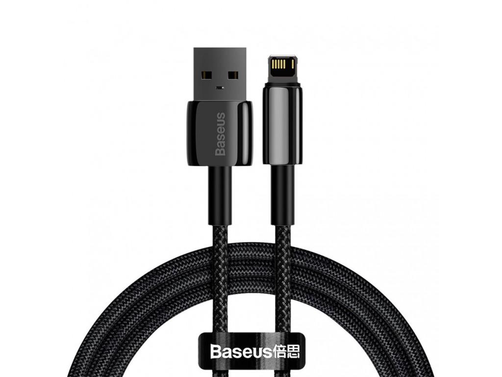 Кабель Baseus Tungsten Gold USB 2.0 to Lightning 2.4 A 1 м Чорний (CALWJ-01)