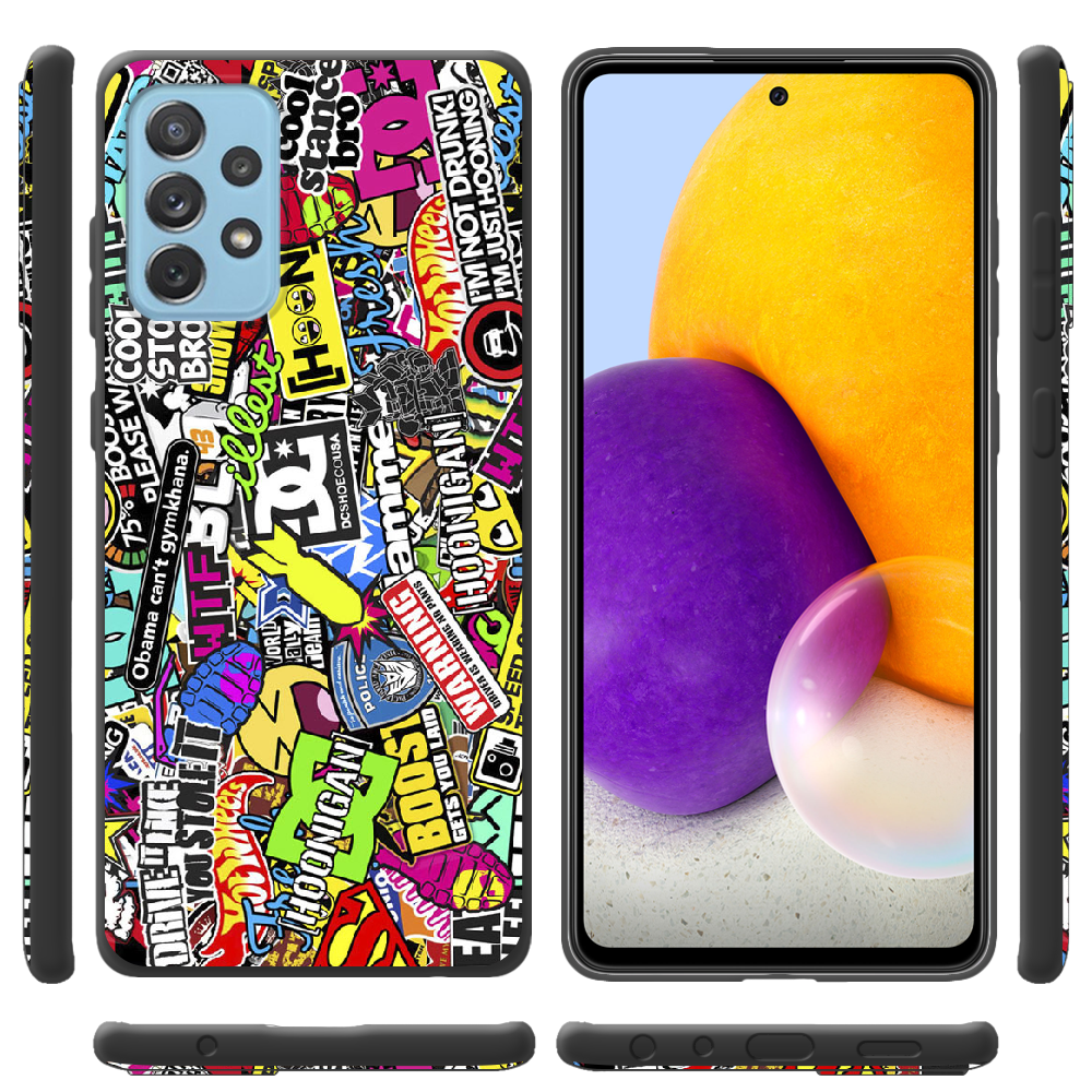 Чехол BoxFace Samsung A725 Galaxy A72 Multicolored Inscriptions Черный силикон (42070-up880-42100) - фото 2