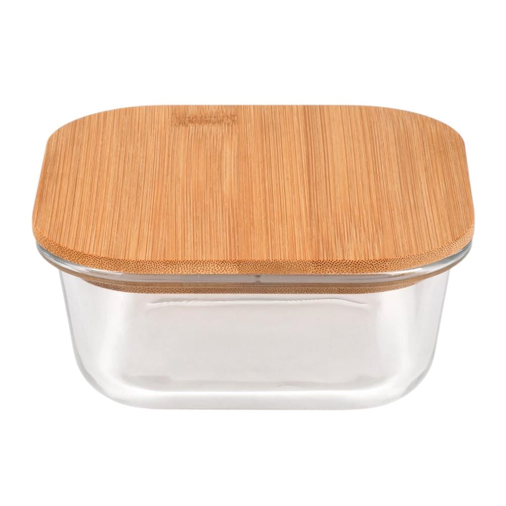 Контейнер з кришкою Square R35699-M 700 мл Прозорий з коричневим (33726610)