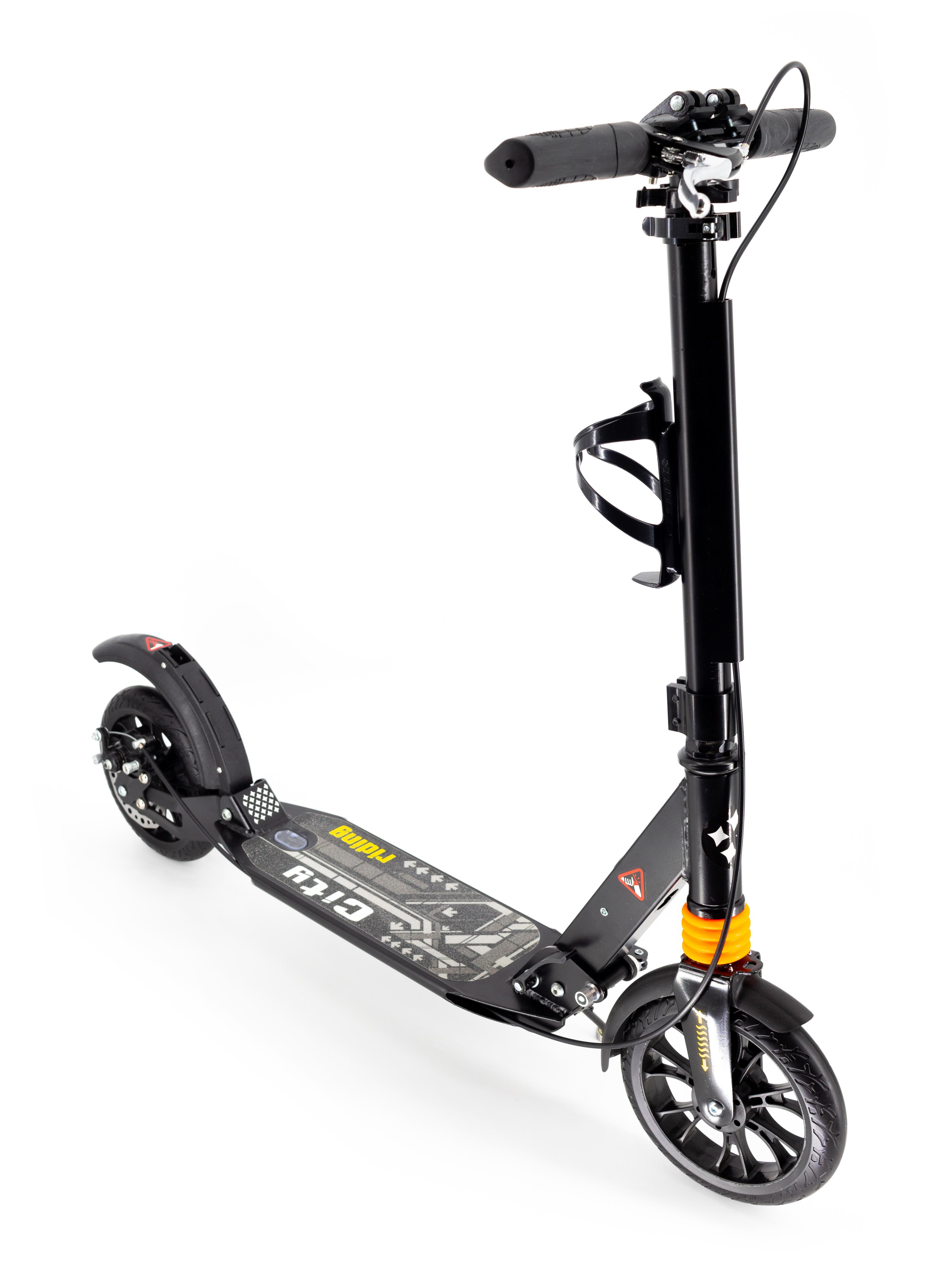 Самокат Scooter Power 692 Urban City Style с дисковым тормозом и амортизатором Черный (692-black)