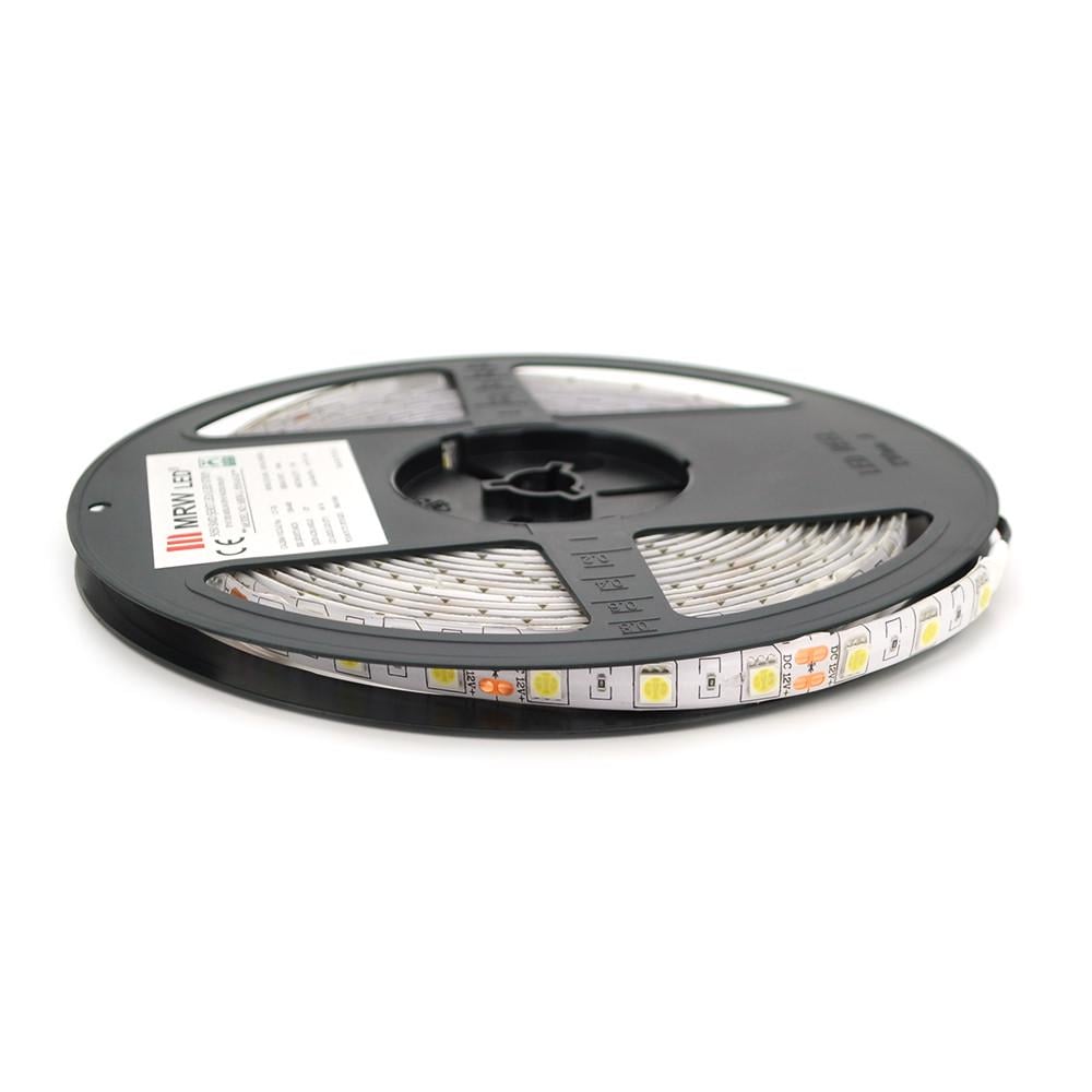 Светодиодная лента Mervesun MRW-5050-B-65 5K0 60 Led в силиконе 505 12 V 9 W IP65 под пайку 5 м White (DR011134) - фото 1