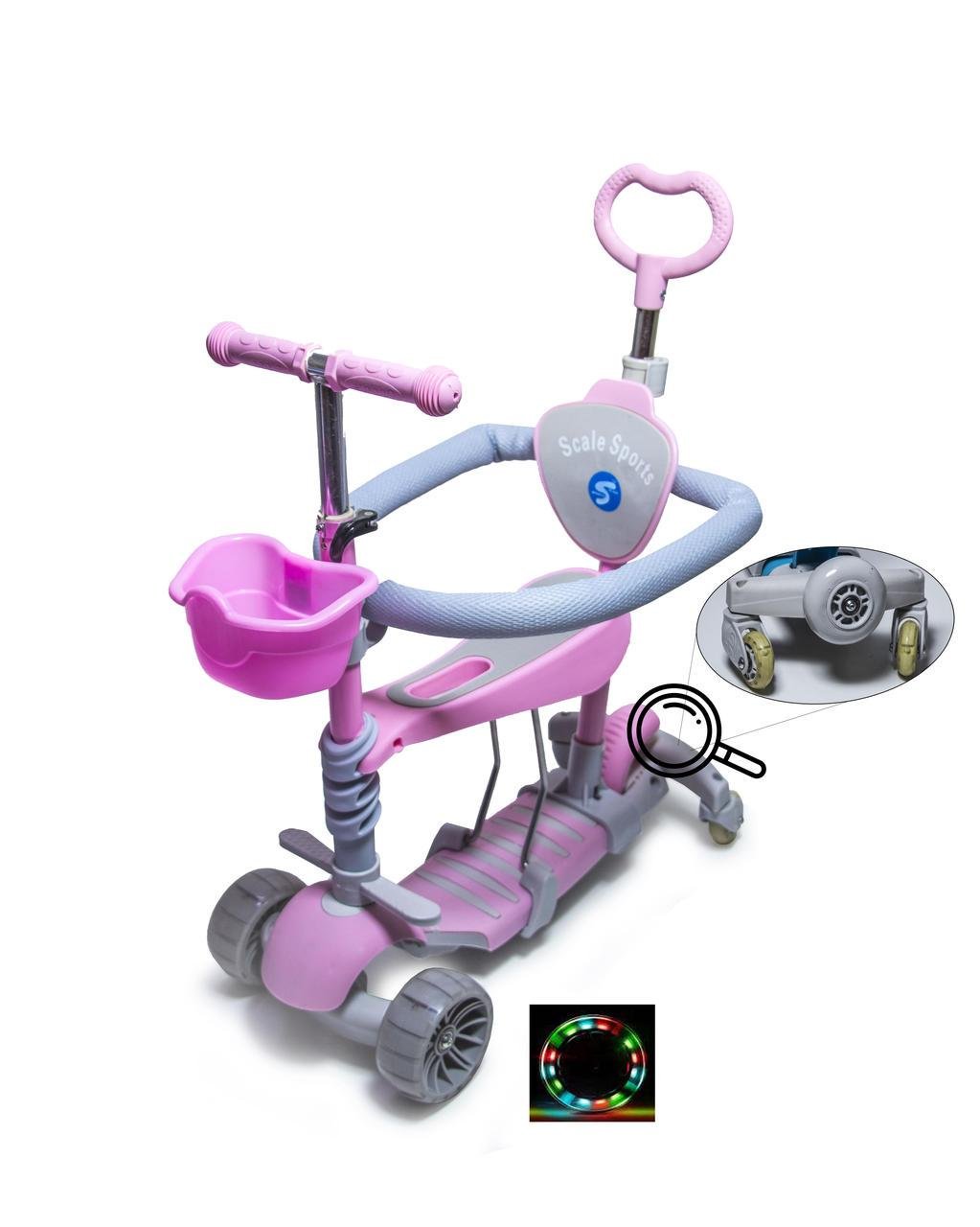 Самокат Scale Sports Smart 5в1 Full Розовый (2135637068) - фото 3 Самокат Scale Sports Smart 5в1 Full Розовый (2135637068) - фото 3