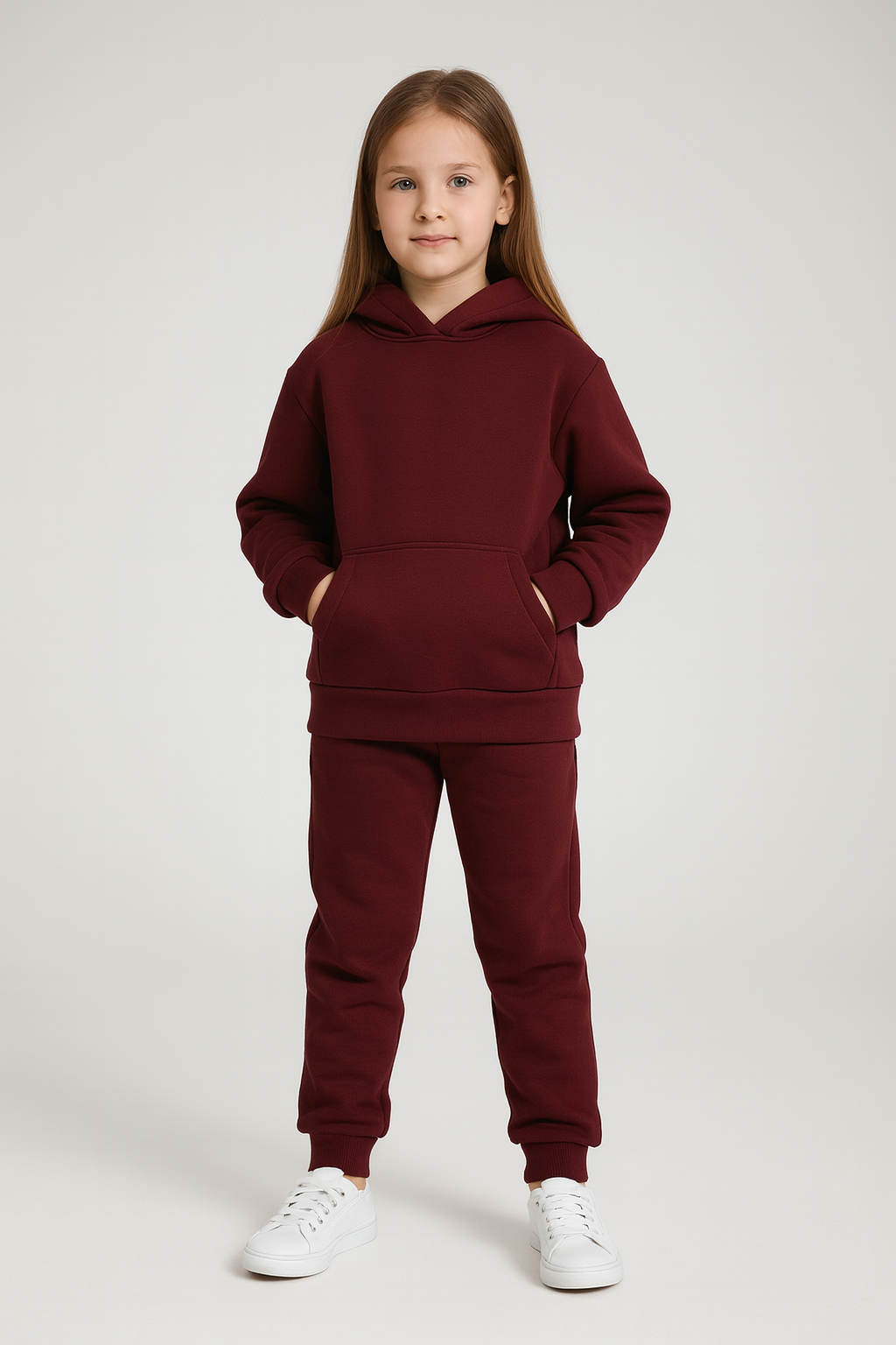 Спортивний костюм дитячий теплий тринитка з начосом не кашлатиться 128 см Бордовий (30223182)