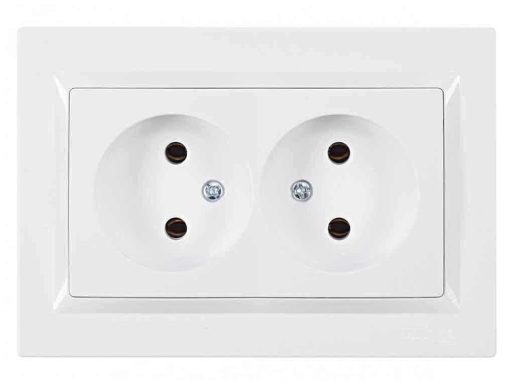 Розетка Luxel двойная JAZZ 9007 Белый (1017450)