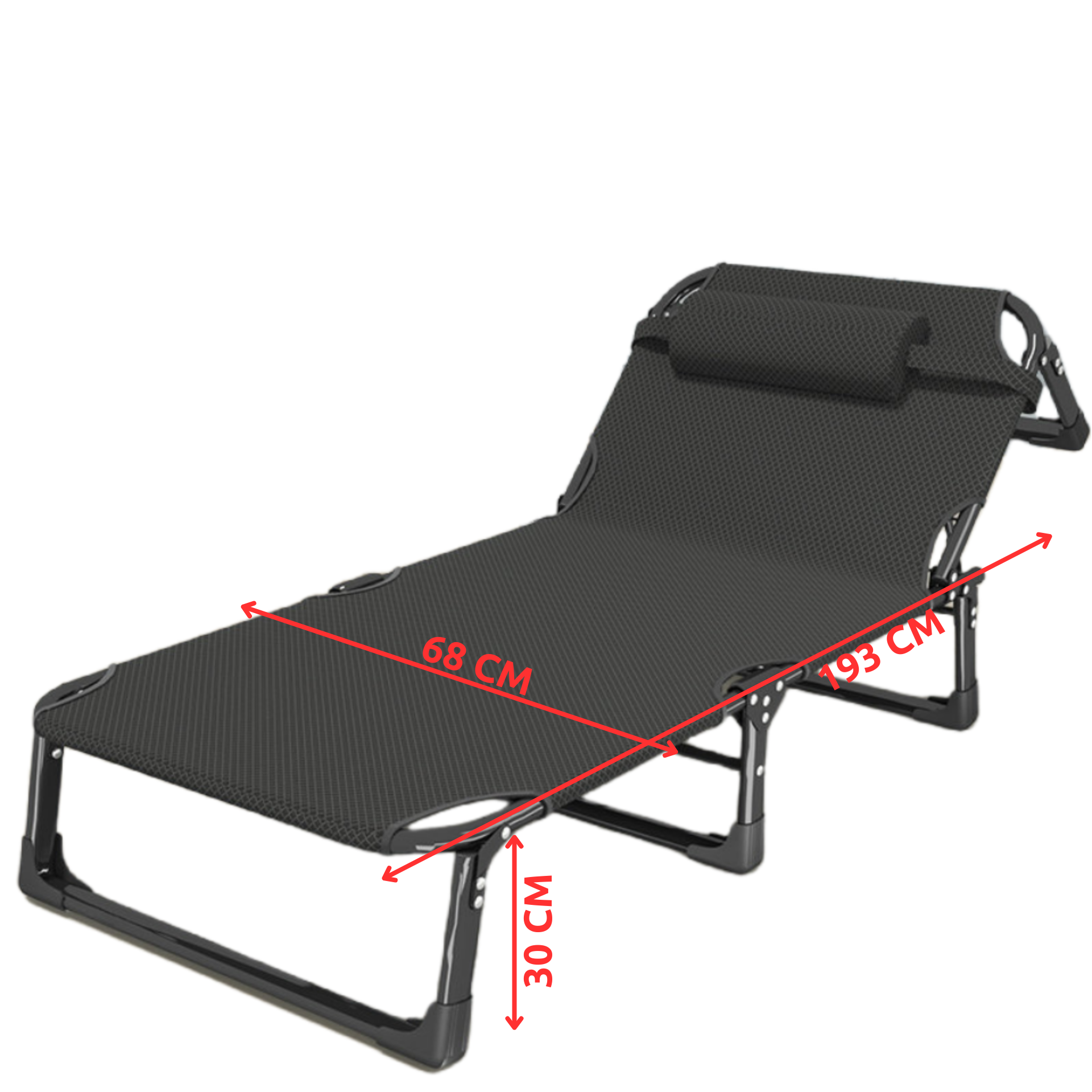 Шезлонг раскладной WCG FB-S04 с подголовником со стальным каркасом Черный (FB-S041) - фото 8 Шезлонг раскладной WCG FB-S04 с подголовником со стальным каркасом Черный (FB-S041) - фото 8
