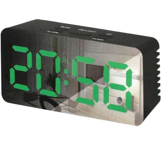 Часы настольные DS-3658L с яркой зеленой подсветкой Black (a281865f)