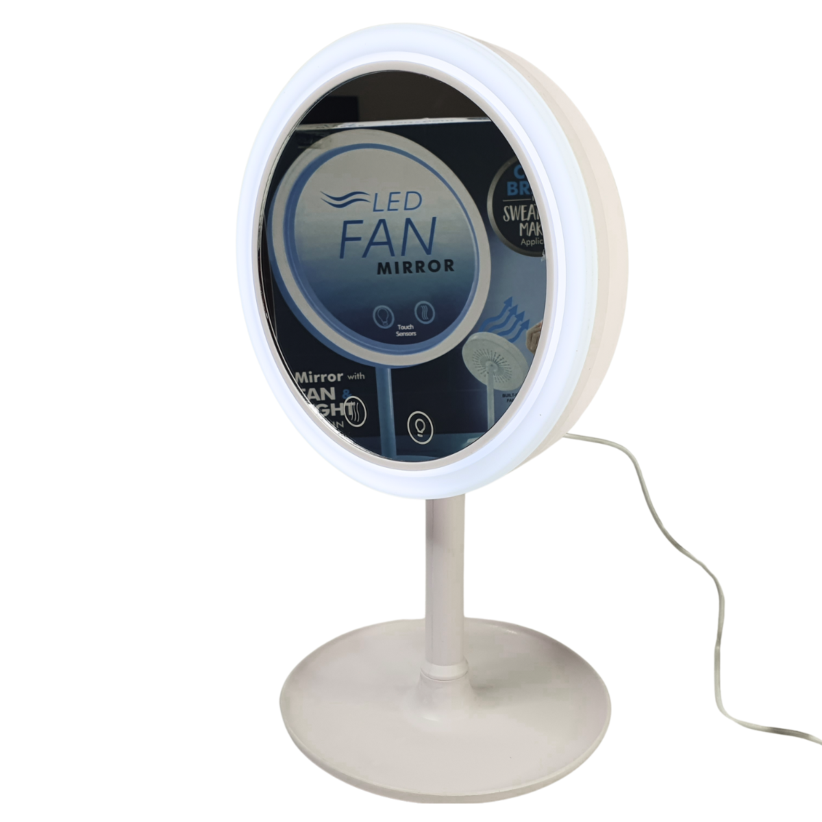 Зеркало настольное Beauty Breeze Mirror с LED подсветкой и вентилятором Белый (QYL-969-White)