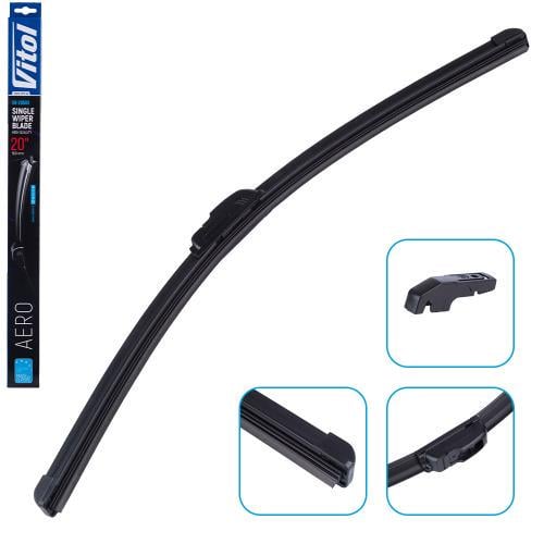 Щітка склоочисника безкаркасна Vitol AERO 20" 500 мм (VB-20500) - фото 2 Щітка склоочисника безкаркасна Vitol AERO 20" 500 мм (VB-20500) - фото 2