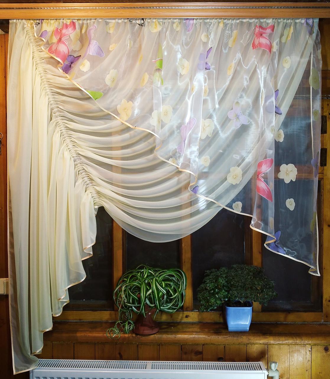 Шторы Камелия левая Лунный (820877287)