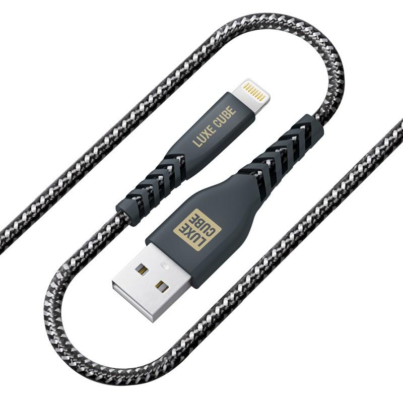 Кабель Luxe Cube USB to Lightning Kevlar 1,2 м Черный (8886668686440)