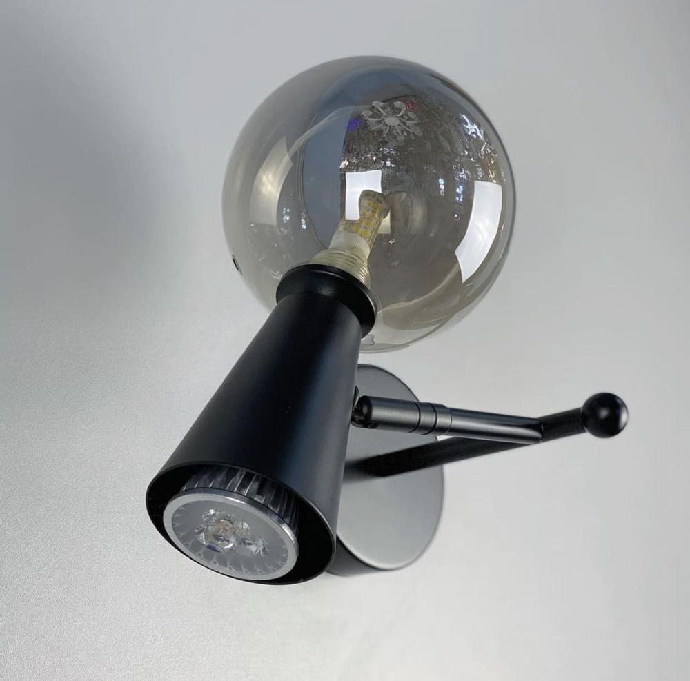 Бра Lighthouse LNF-17456/1/1W BK/BK 1 цоколь G9/1 цоколь GU10 с графитовым плафоном Черный