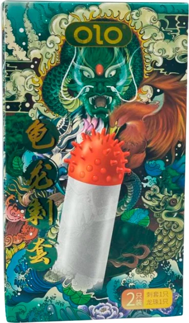 Презервативи з вусиками Olo Genbu Dragon кулька/лубрикант (6501053514)