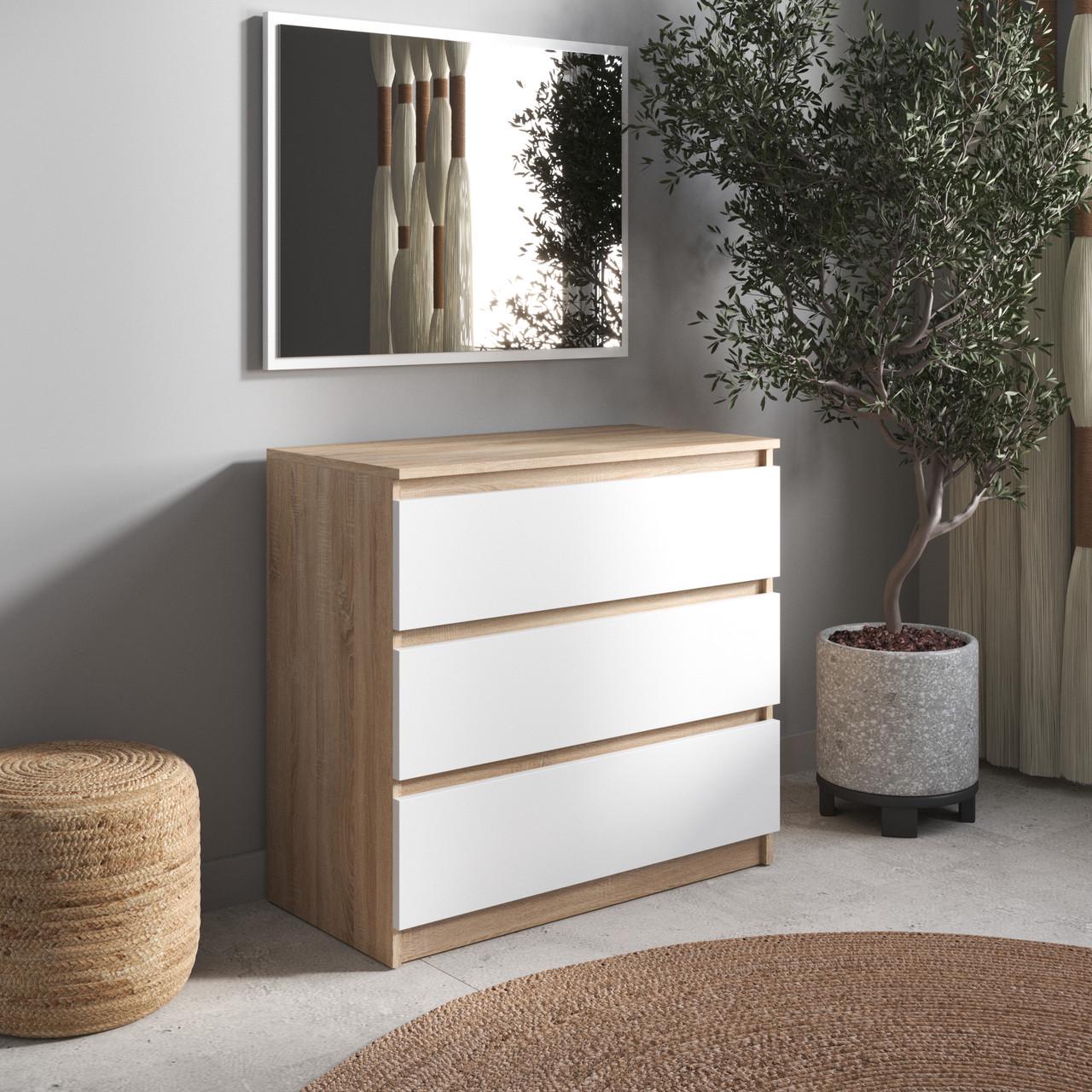 Комод з шухлядами Вайс R-3 80х40х75 см Дуб Сонома/Білий фасад (30396899) - фото 1 Комод з шухлядами Вайс R-3 80х40х75 см Дуб Сонома/Білий фасад (30396899) - фото 1