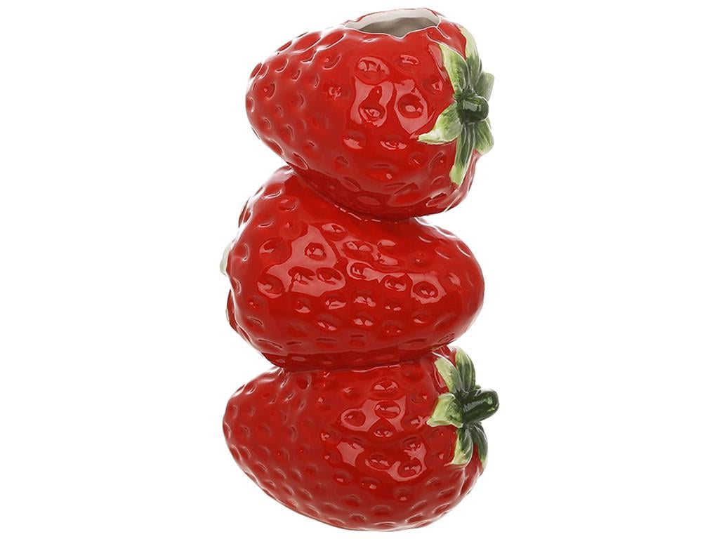 Ваза керамическая BonaDi Strawberry 11x9x20 см Красный (457-332)