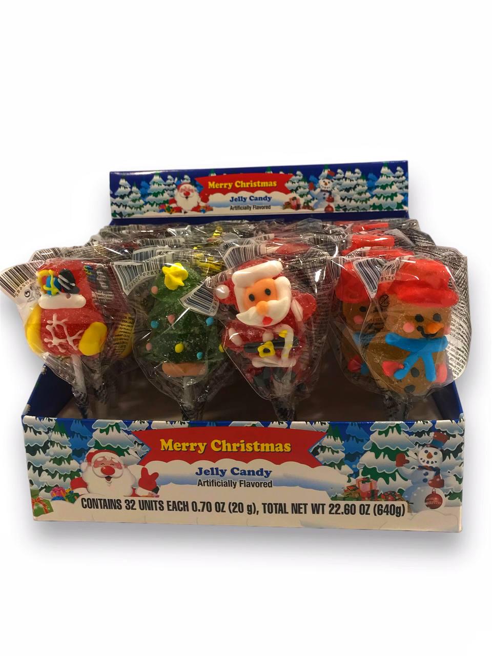 Конфета желейная на палочке Jelly Candy Merry Christmas Фигурки 32 шт. (00000005734)