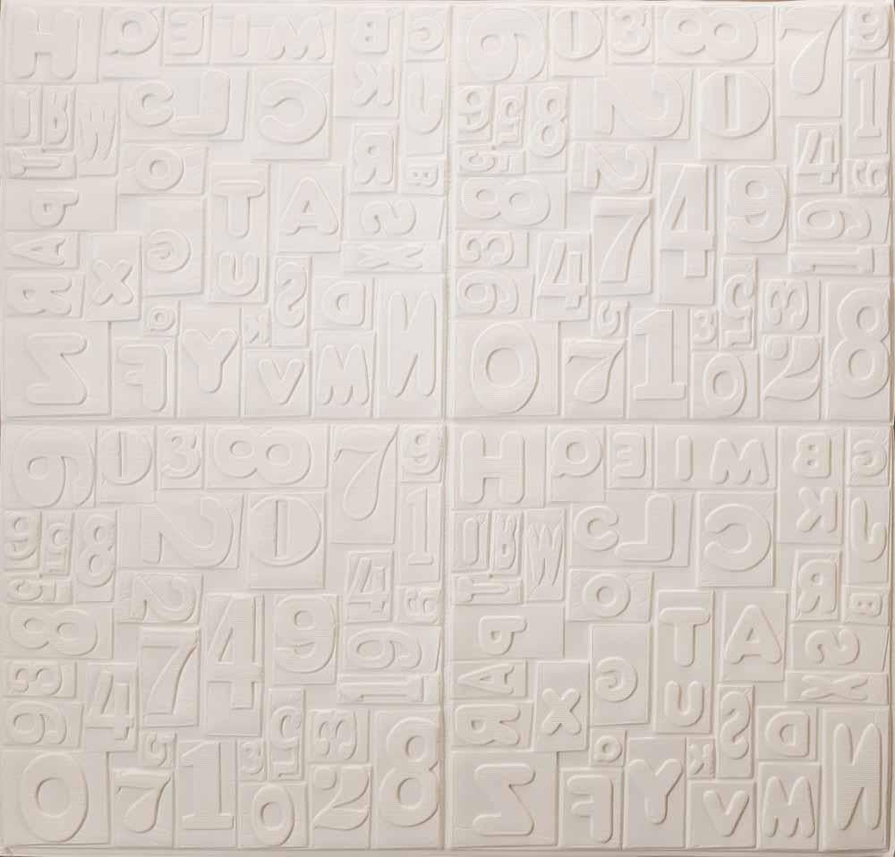 3D-панель самоклейна декоративна Букви 700x700x5 мм Білий (638) 3D-панель самоклейна декоративна Букви 700x700x5 мм Білий (638)