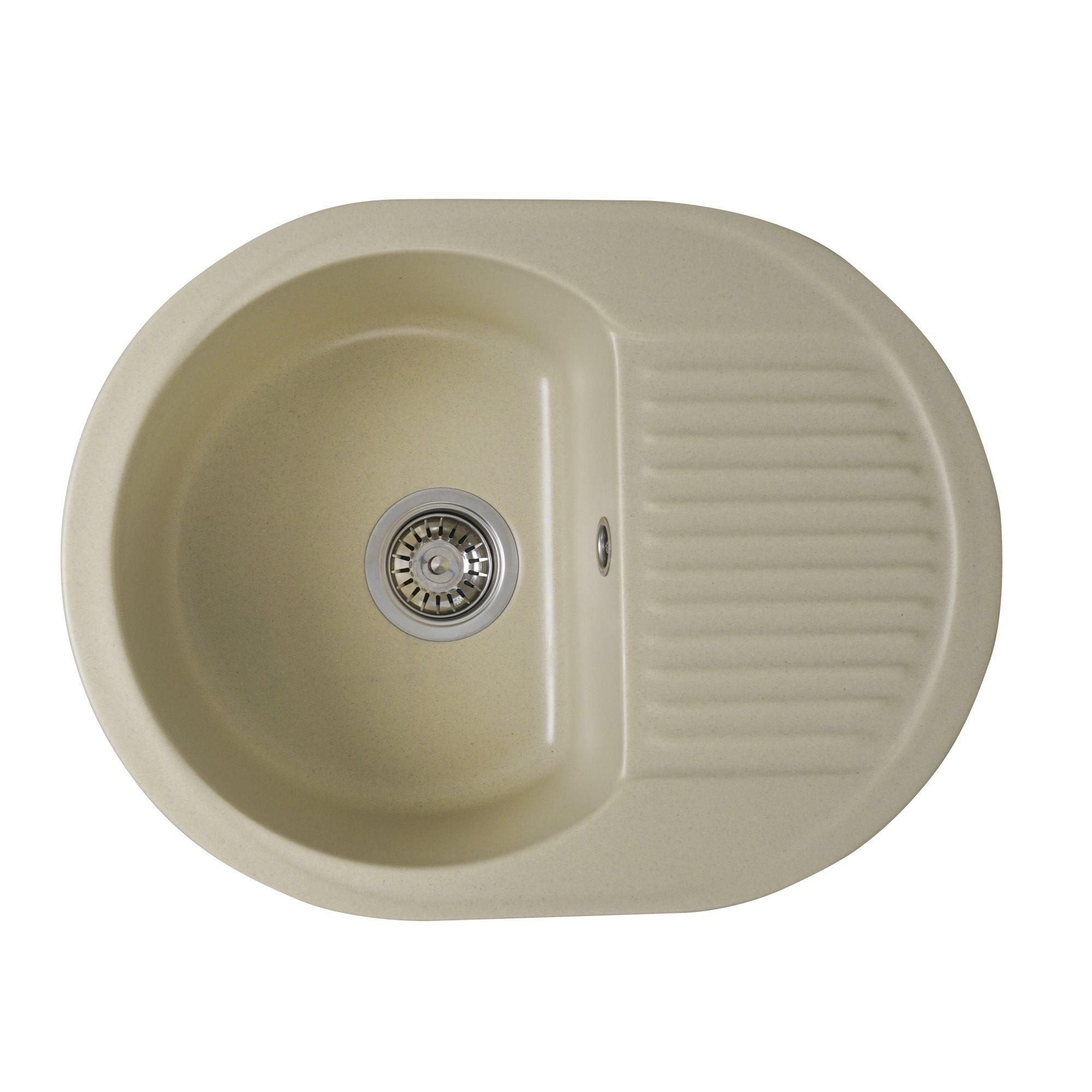 Мойка для кухни гранитная Platinum 6247 BORA глянцевая Айвори Мойка для кухни гранитная Platinum 6247 BORA глянцевая Айвори