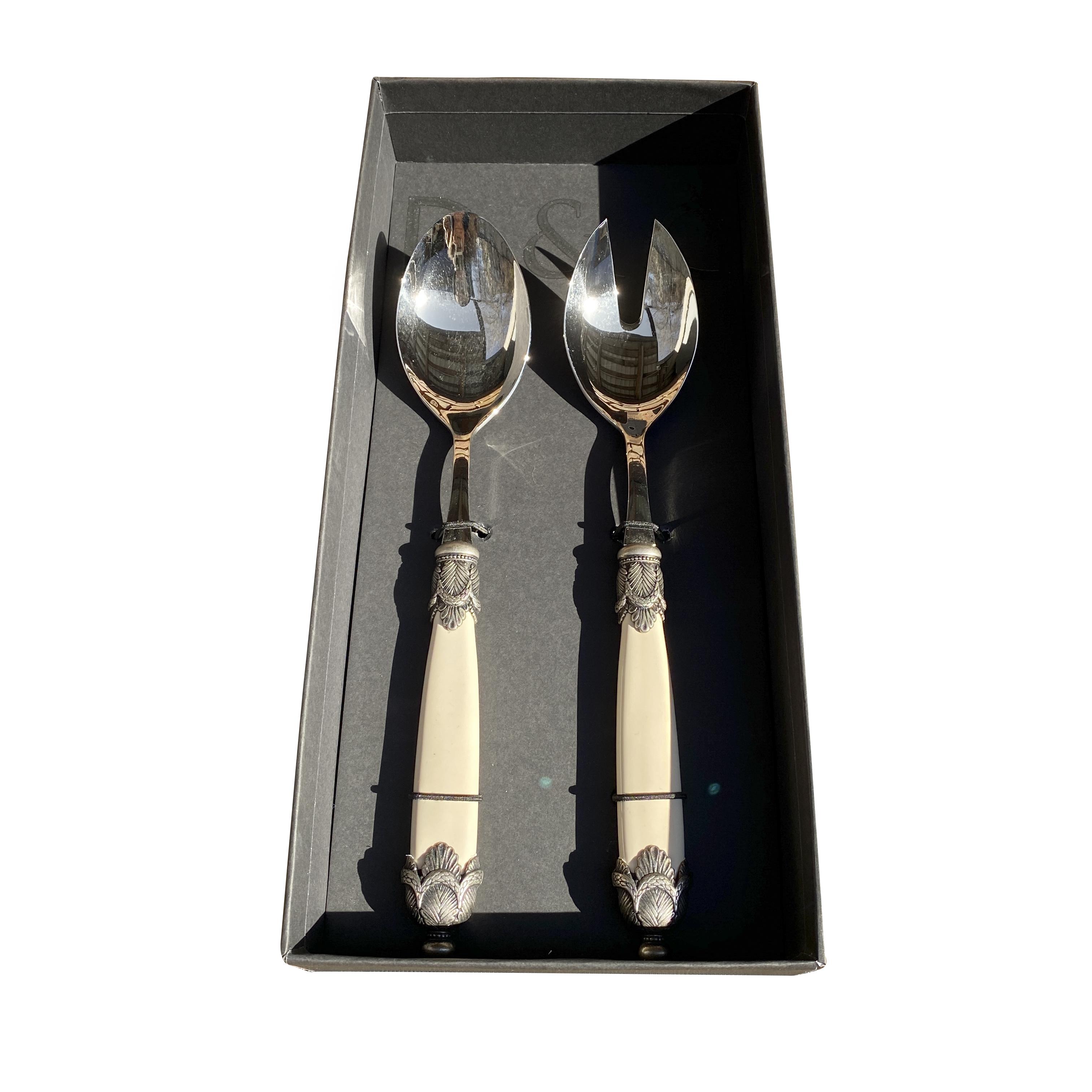 Набор ложек для салата Domus&Design Siena Antique 2 шт. Steel Ivory (CD3SIAS/AV)