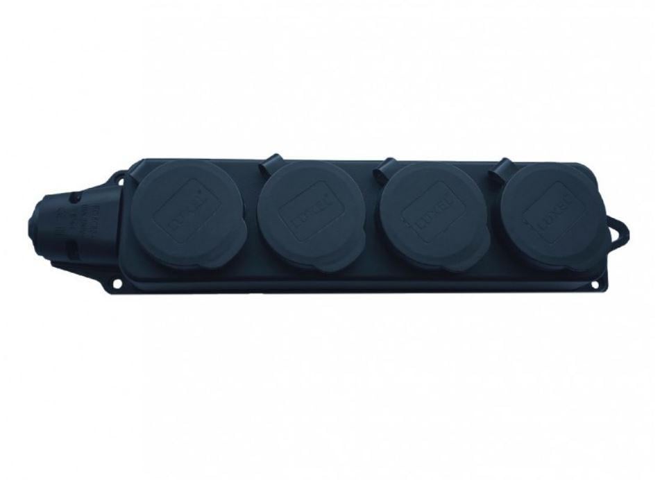 Колодка каучуковая Luxel 4 розетки с заземлением (1134)