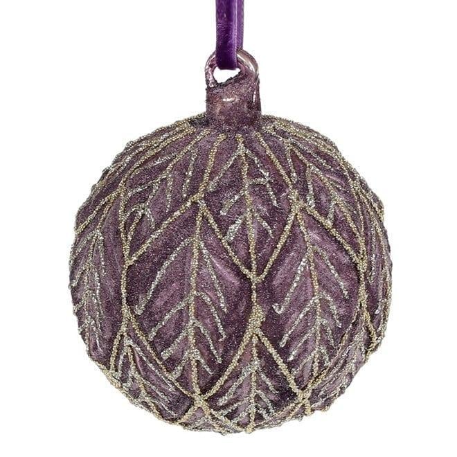 Набор елочных шаров стеклянных 10 см 4 шт. Пурпурный (12891)