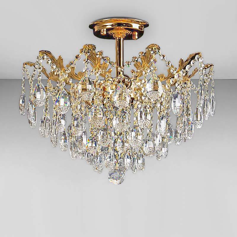 Люстра хрустальная потолочная Light House SH-18221/5 480х480х430 мм E14 Золотой