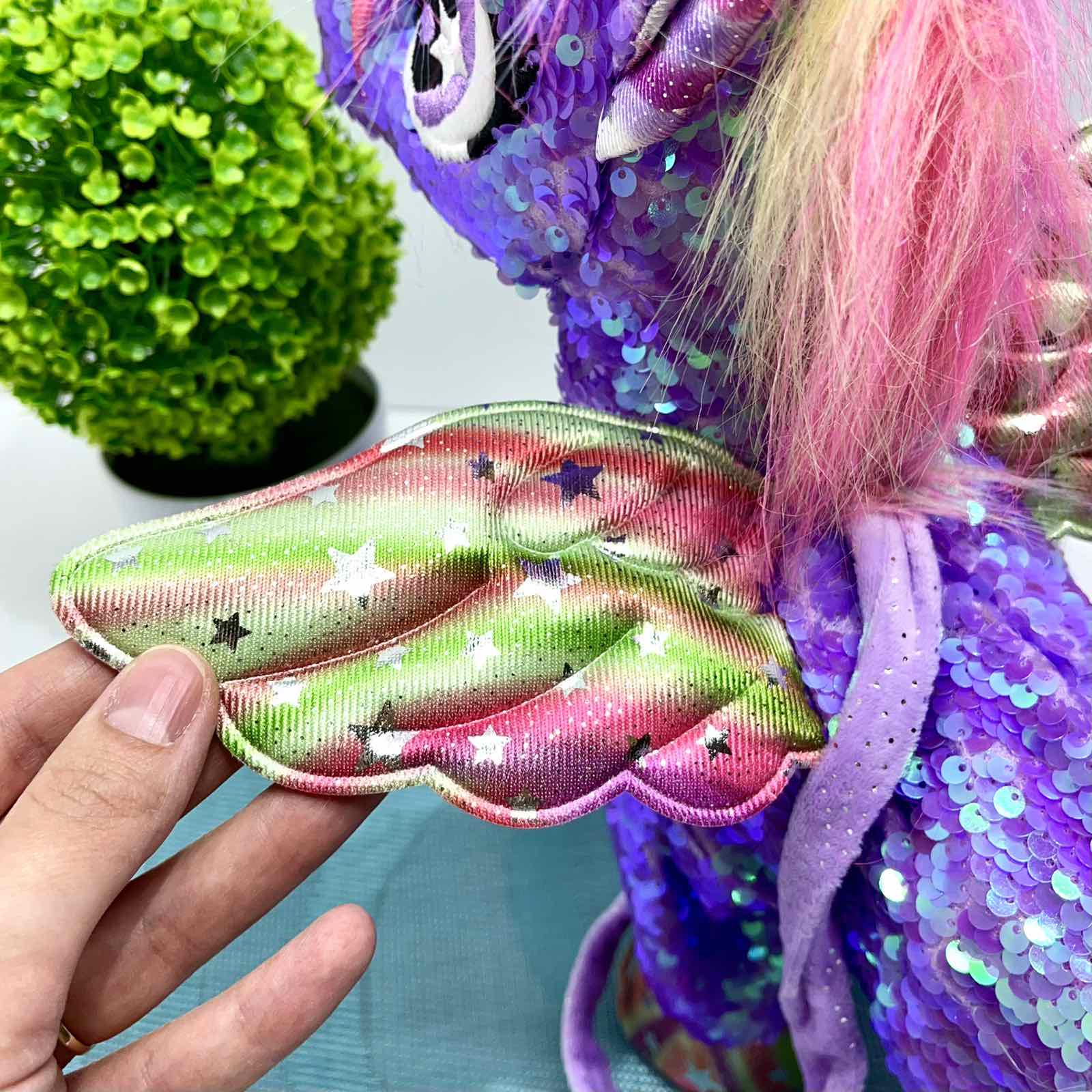 Интерактивная игрушка мягкая Сказочный единорог поводок/звук/свет Фиолетовый (M 6203 I UA) - фото 4 Интерактивная игрушка мягкая Сказочный единорог поводок/звук/свет Фиолетовый (M 6203 I UA) - фото 4