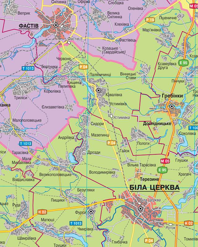 Карта Київської області адміністративно-територіальний устрій 140х112 см М 1:200 000 ламінований папір (22385106) - фото 2