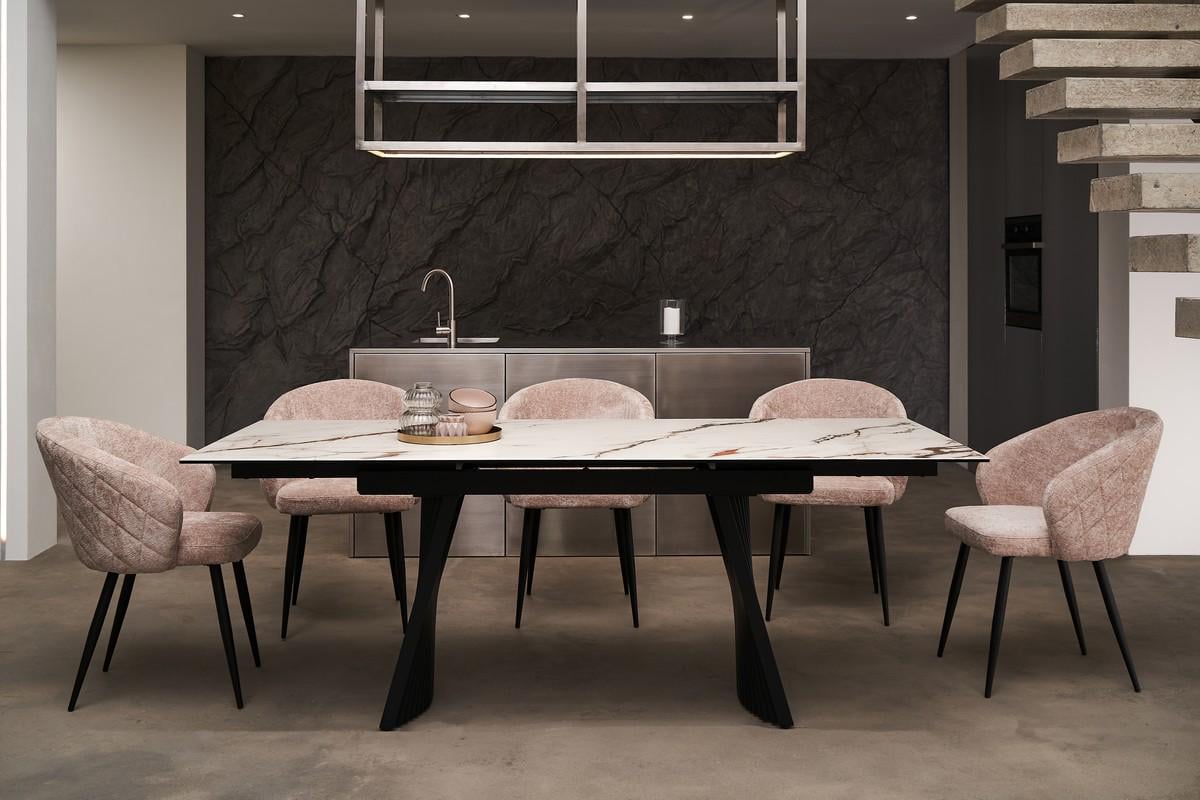 Стол обеденный раздвижной Vetro Mebel Олимпия 1400-2100x900x760 мм Калаката голд/Черный (TМL-985) - фото 11 Стол обеденный раздвижной Vetro Mebel Олимпия 1400-2100x900x760 мм Калаката голд/Черный (TМL-985) - фото 11