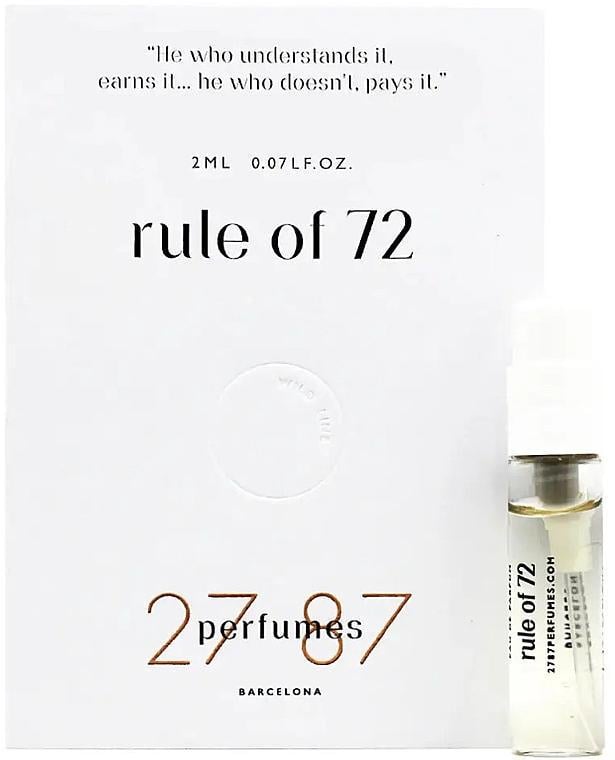 Парфюмированная вода унисекс 27 87 Perfumes Rule of 72 2 мл пробник (375641)