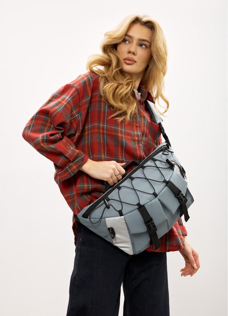 Сумка-бананка женская под ноутбук Sambag Urban Pro 46×26 см Голубой (51411210)