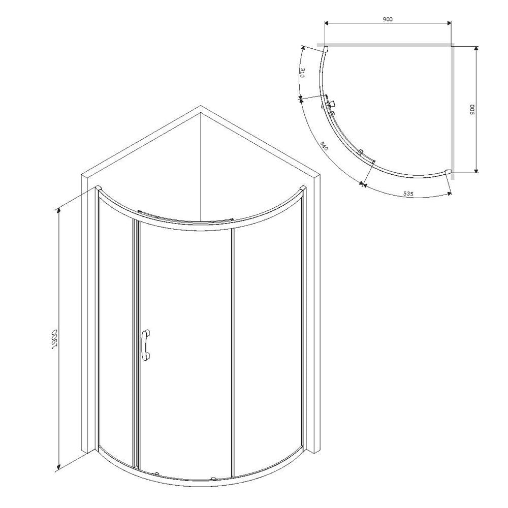 Душова кабіна AM.PM Like W83UG-315-090MT 90x90x190 см Хром (164036) - фото 2