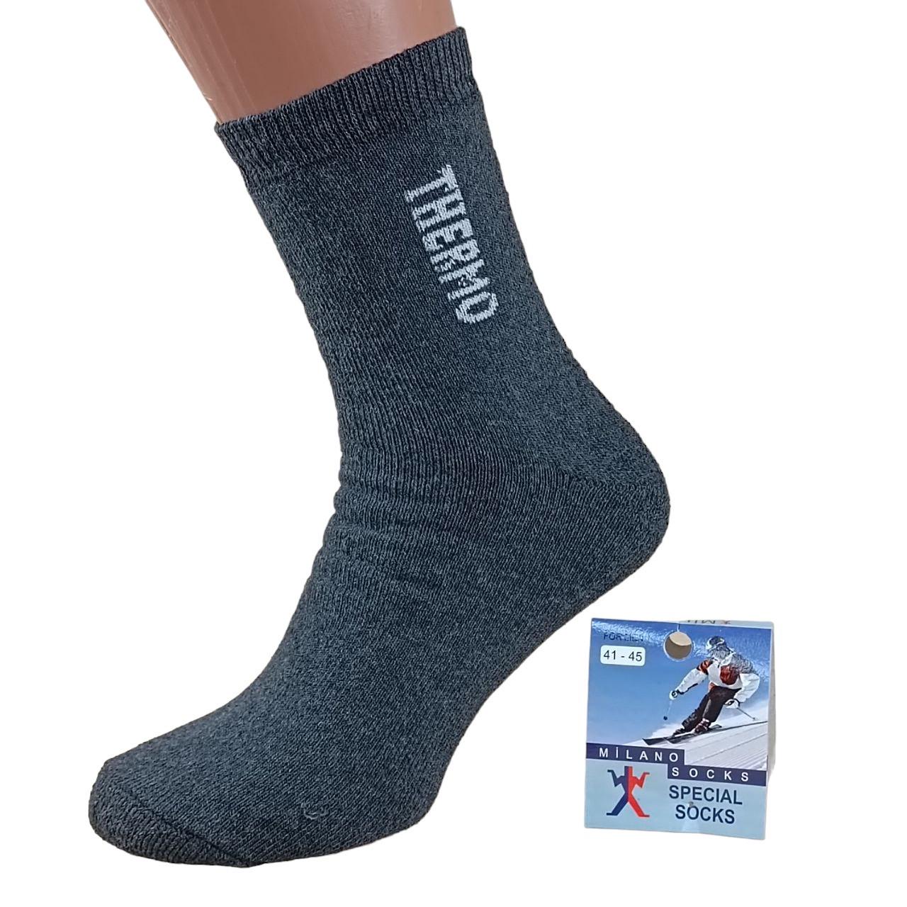 Носки мужские TERMO махровые высокие р. 41-45 Серый (47361)