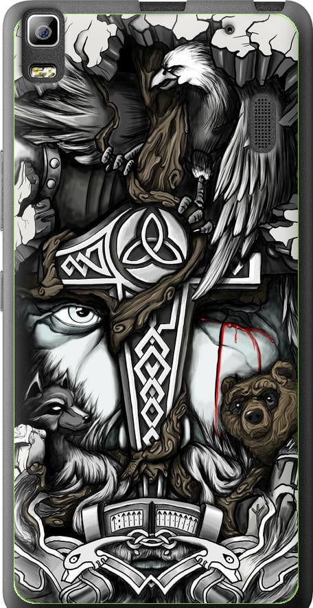 Чехол на Lenovo A7000 Тату Викинг (4098u-120-42517)